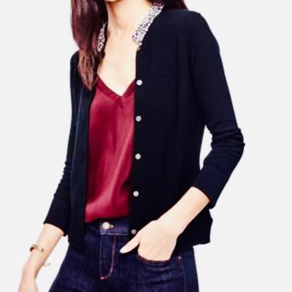 NWOT Ann Taylor Crystal Neck Cardigan